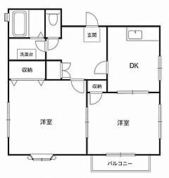 アショカニービラ 2DKの間取図画像