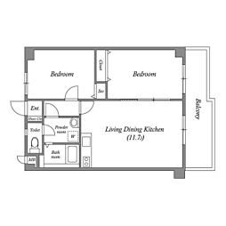 レジデンス代官町スクエア 2LDKの間取図画像