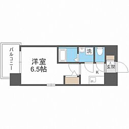 エスリードRESIDENCE大阪福島CITYWEST 1Kの間取図画像