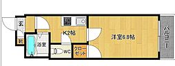 マンションキャッスル 1Kの間取図画像
