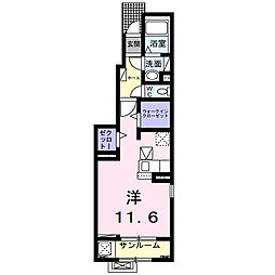 ルーブルヒルズ ワンルームの間取図画像
