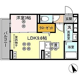 グランドメゾン大内町 1LDKの間取図画像