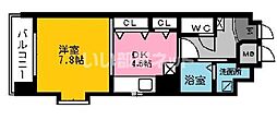コンフォート博多 1DKの間取図画像