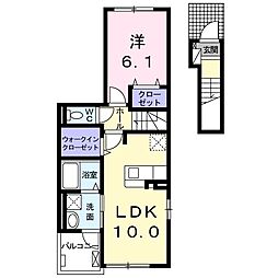 コンフォート 1LDKの間取図画像