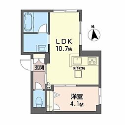 鹿児島市武1丁目マンション 1LDKの間取図画像