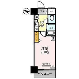 ユニスペースコープイサム 1Kの間取図画像