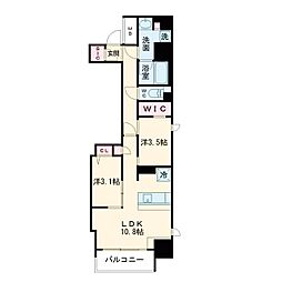 アーバネックス堺筋本町 2LDKの間取図画像