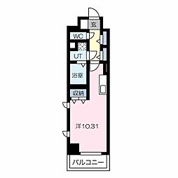 ラミューズ宇都宮 ワンルームの間取図画像