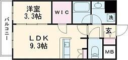ソフィア九品寺 1LDKの間取図画像