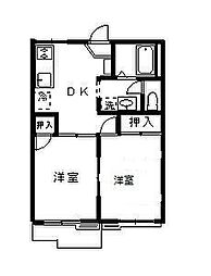 ユーパレス 2DKの間取図画像