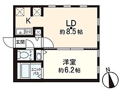 MMビル 1LDKの間取図画像