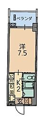 トーマスビル 1Kの間取図画像
