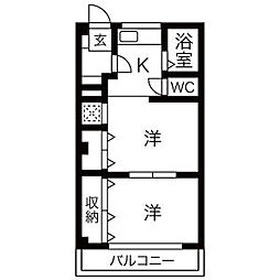 メゾンラピス 1LDKの間取図画像