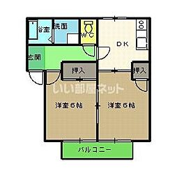 フレグランスコスモA 2DKの間取図画像