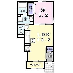 スカラベ 1LDKの間取図画像
