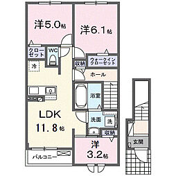 ローラ ハウス 3LDKの間取図画像