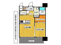 アクシオ小倉 1LDKの間取図画像