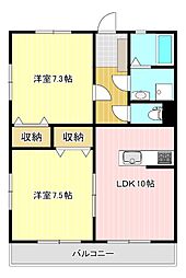 フォンテーヌ 2LDKの間取図画像