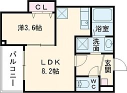 ジーメゾン戸畑 1LDKの間取図画像