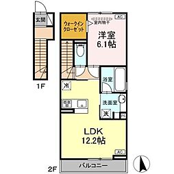 トゥトゥ ドミール 1LDKの間取図画像