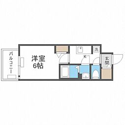 プレサンス梅田ヴェルテ 1Kの間取図画像