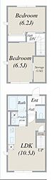 フォレスティコート 2LDKの間取図画像