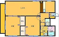 エスポワール東雲A 2LDKの間取図画像