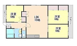 清水ハイツ 3LDKの間取図画像