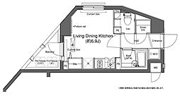 プラウドフラット門前仲町2 ワンルームの間取図画像
