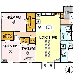 フース ヒュッゲ行橋II 3LDKの間取図画像