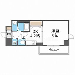 ソルレヴェンテ梅田 1DKの間取図画像