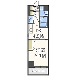 ソルレヴェンテ梅田 1DKの間取図画像