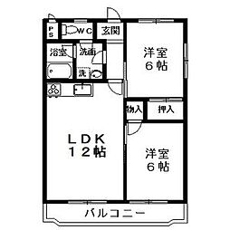 レジデンスボナール 2LDKの間取図画像