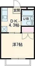 ピアセテラ 1DKの間取図画像