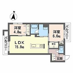 クオリスタ神宮参道 2LDKの間取図画像