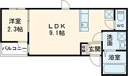 コティ樽屋町 1LDKの間取図画像