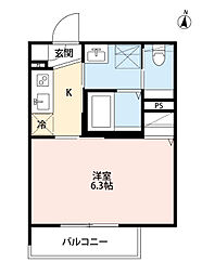ヘゼリヒフラット 中浦和(ヘゼリヒフラットナカウラワ) 1Kの間取図画像