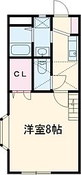シャンフローレ 1Kの間取図画像