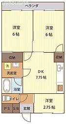 山共ビル 2SDKの間取図画像