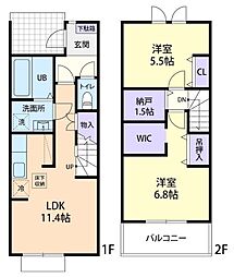 Rosage(ロザージュ) A 2LDKの間取図画像