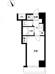 スカイコート芝壱番館 1Kの間取図画像