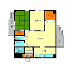 サンシティ南ケ丘21 2LDKの間取図画像