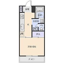 第一下林ビル 3階1DKの間取り