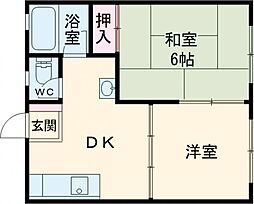 チェリーハイツ 2DKの間取図画像