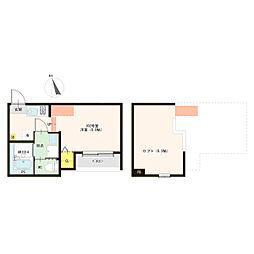 The Lotus Court 墨染 ワンルームの間取図画像