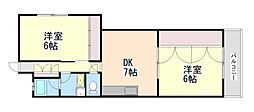 ボストンコーポ 2DKの間取図画像