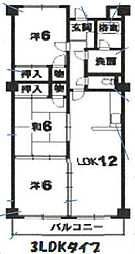 ハイメゾン北島 3LDKの間取図画像