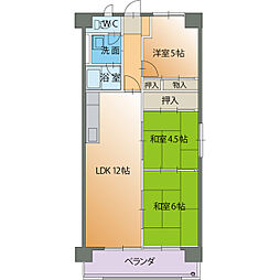 パルテノン 3LDKの間取図画像