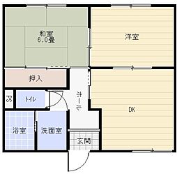 ロフティーK・S 2DKの間取図画像