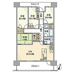 レーベン千葉ニュータウン中央 4LDKの間取図画像